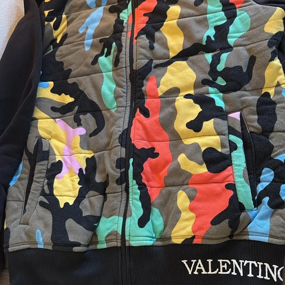 [Valentino] Vintage Puffer Camouflage Full-Zip Lightweight Bomber Jacket Men’s L - Picture 4 of 14